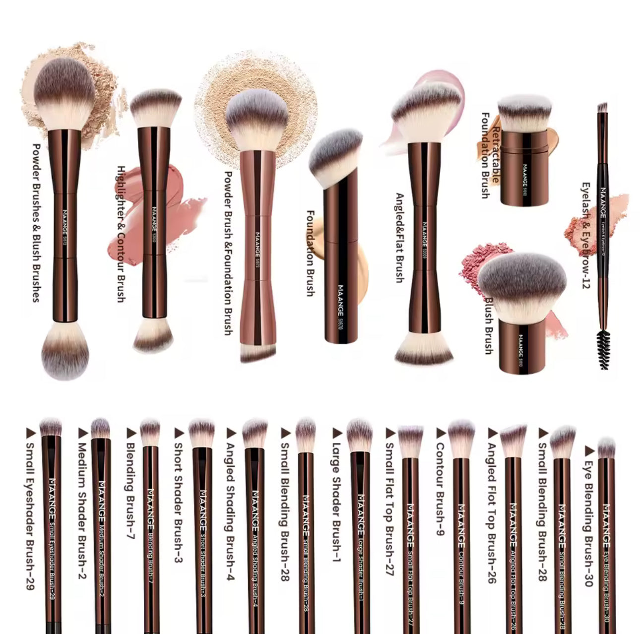 MAANGE 20pcs Pro Makeup Brush Set