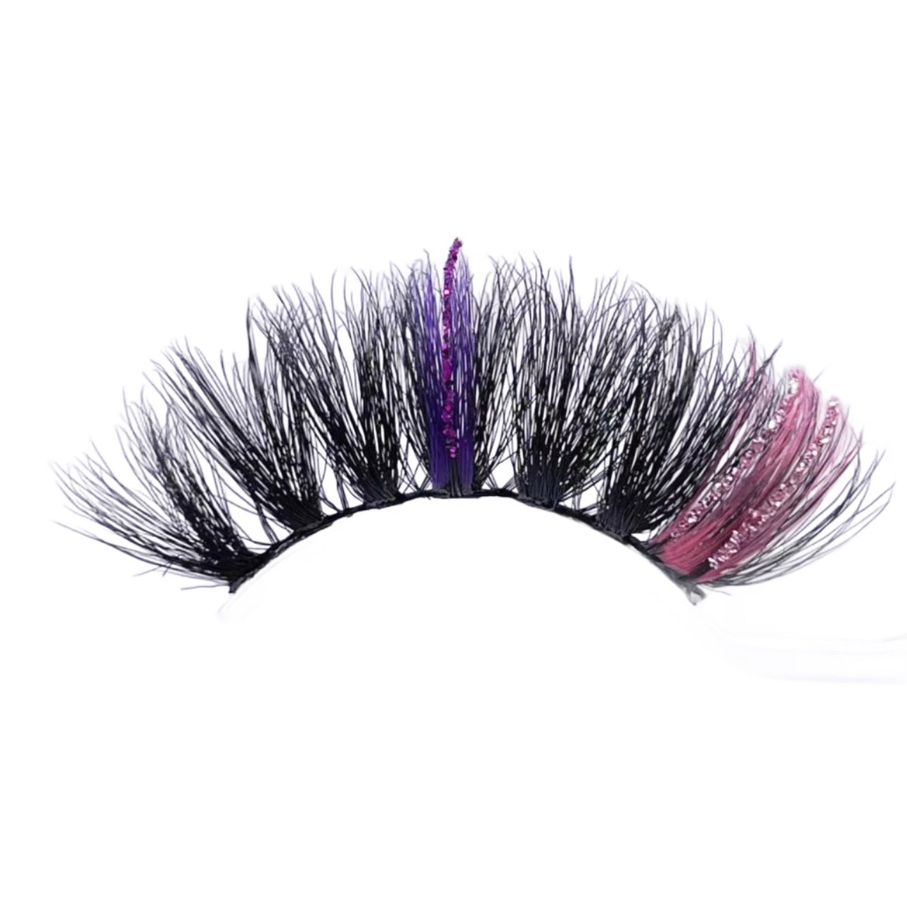 Pestañas con tiras de colores brillantes